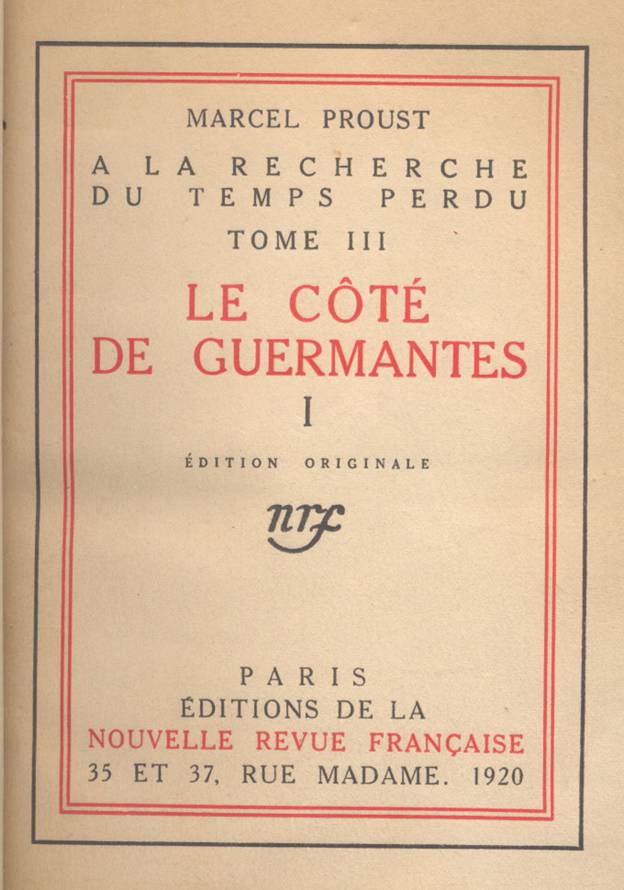 A La Recherche Du Temps Perdu III – Le Coté De Guermantes - pic_1.jpg