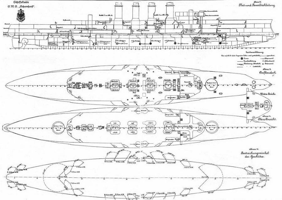 Броненосные крейсера “Шарнхорст”, “Гнейзенау” и “Блюхер” (1905-1914) - pic_5.jpg