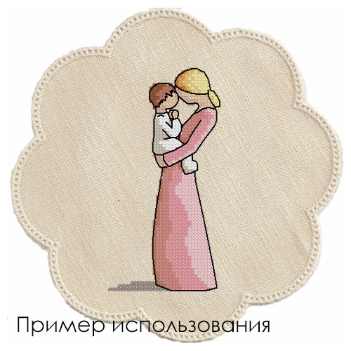 «Мать и дитя» схема вышивки крестиком - _0.jpg