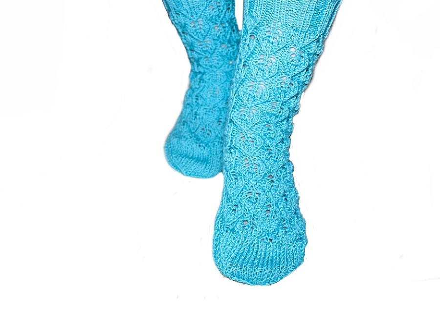 Женские носки спицами с узором «Листья» - _0.jpg