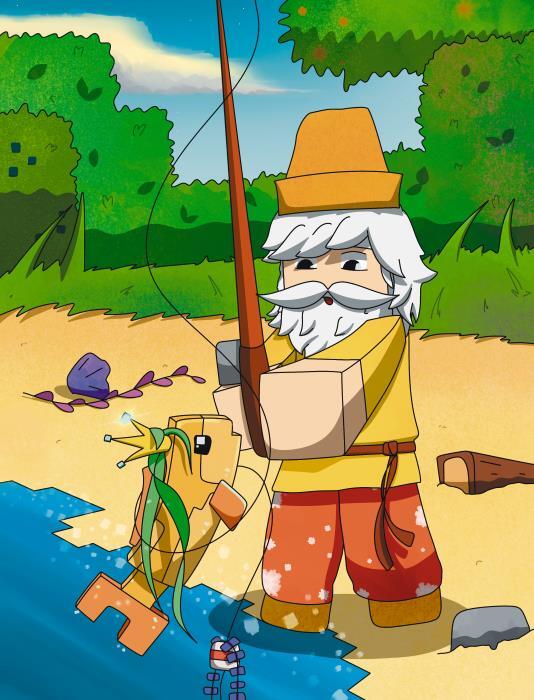 Сказка о рыбаке и золотой треске. Любимые сказки в стиле Майнкрафт - i_005.jpg