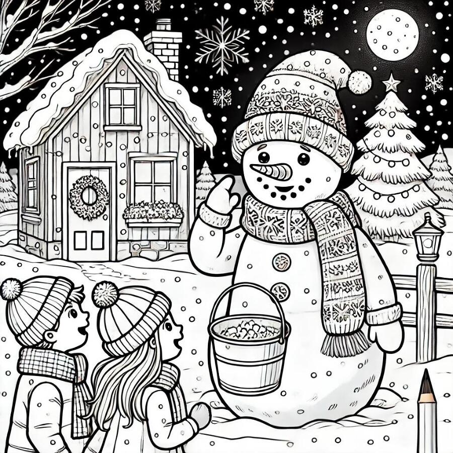 Сказка-раскраска о живом снеговике - _1.jpg