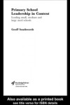 Primary School Leadership in Context