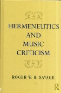 Hermeneutics and Music Criticism