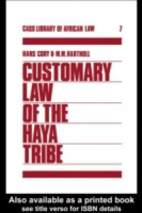 Customary Law of the Haya Tribe, Tanganyika Territory